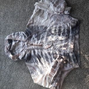 YOUNG FABULOUS & BROKE TIE DYE CROPPED HOODIE SMALL